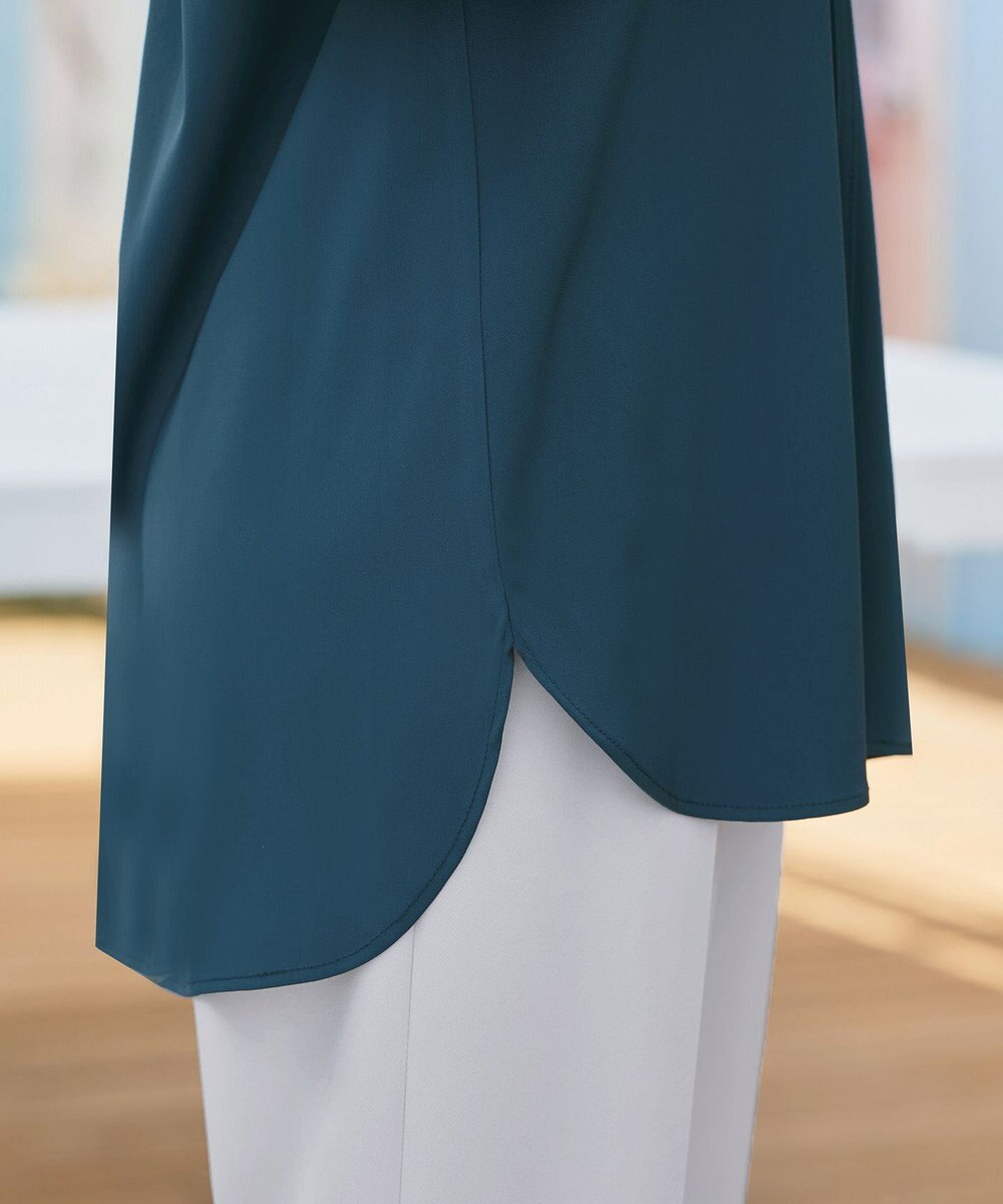 Tiaclasse L 【洗える】ラウンドスリットチュニック 