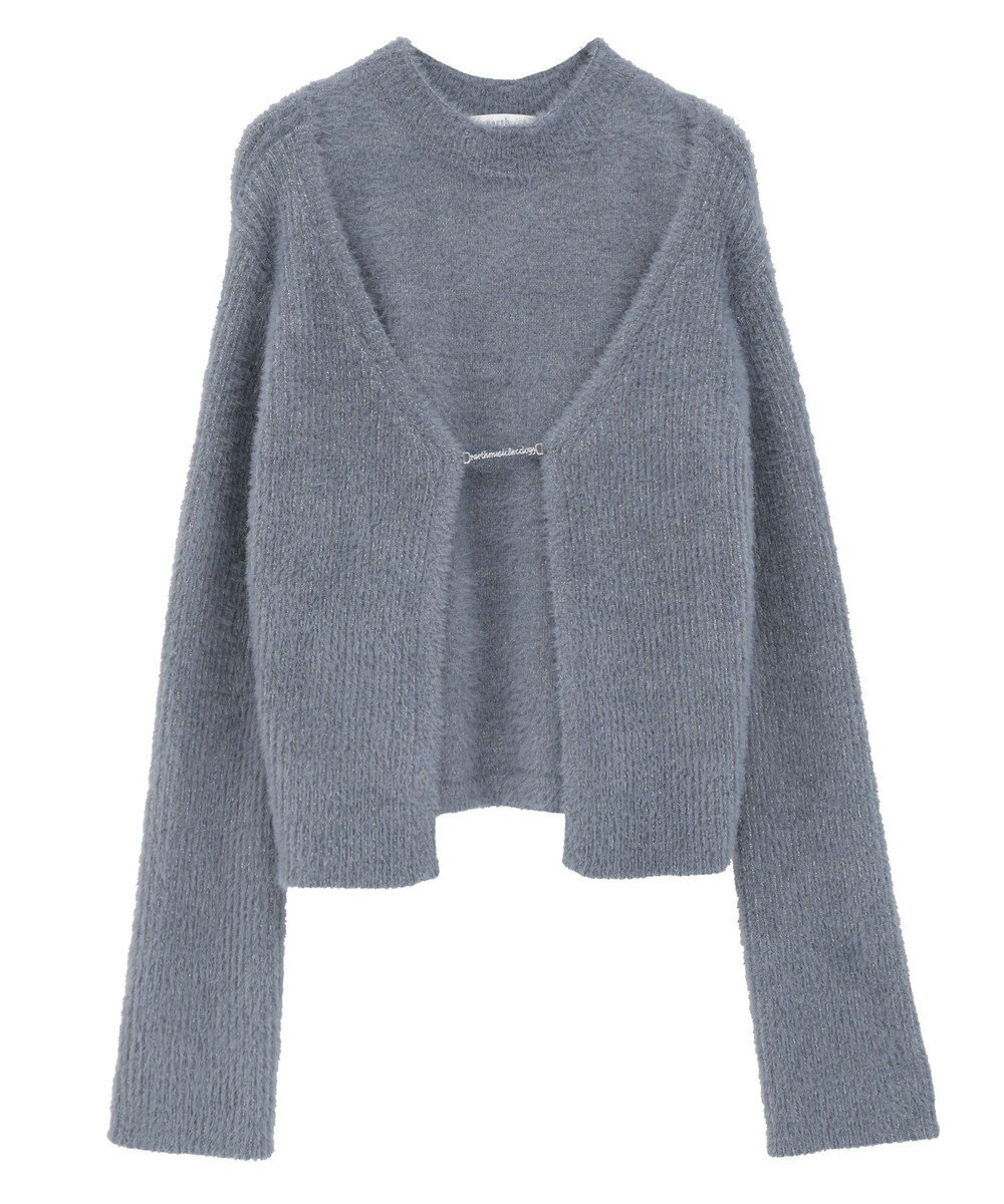 earth music&ecology SET2点チャーム付きシャギーニット＋インナー 