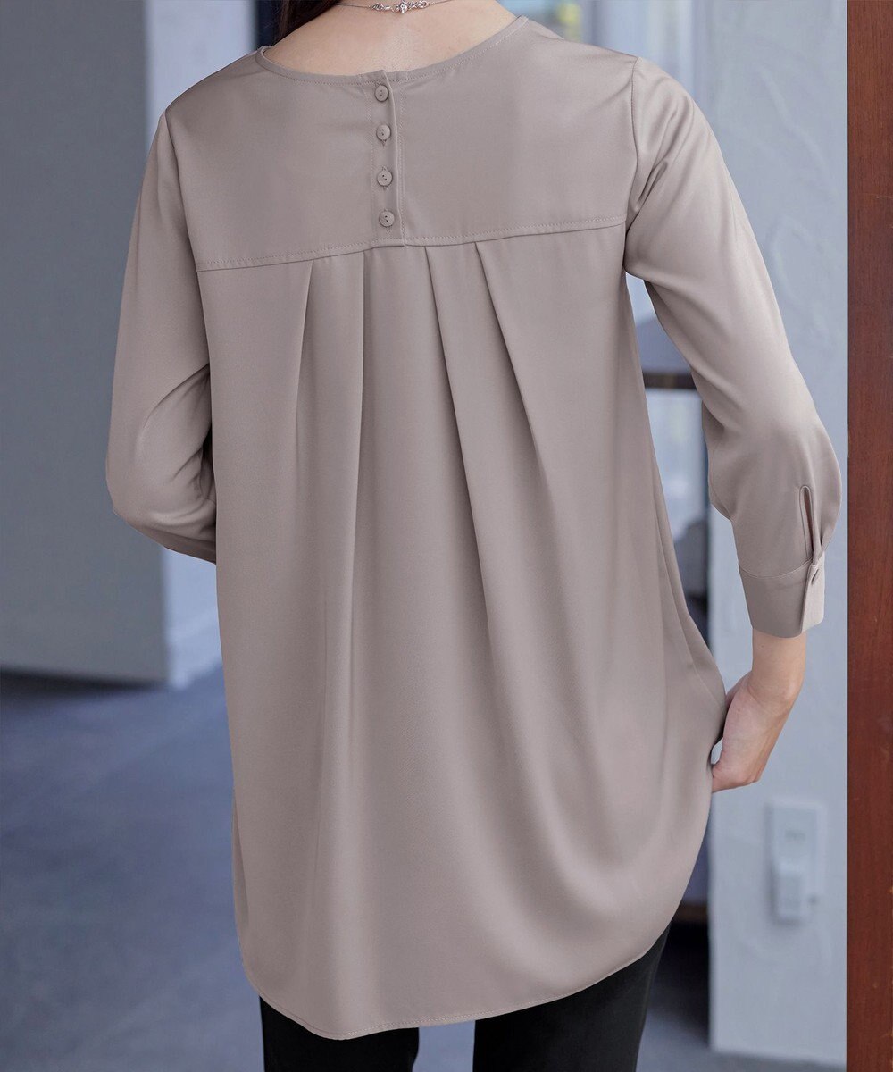 Tiaclasse L 【洗える】ラウンドスリットチュニック 