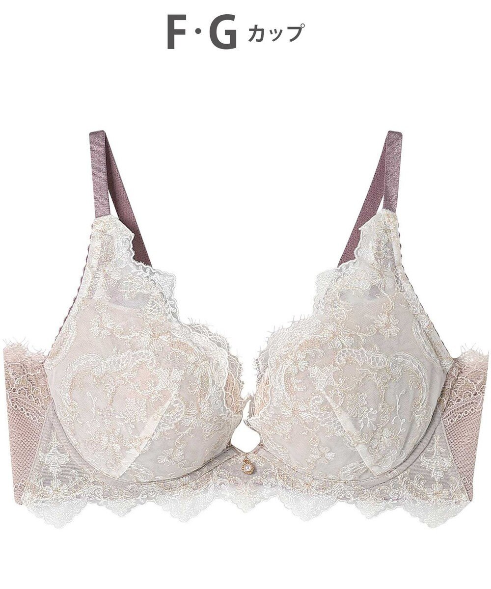 AMPHI ブラジャー 谷間メイク 脇高設計 細身え効果 Gカップまで対応 大きいサイズ 【Glama-Rich グラマリッチ 脇スッキリタイプ】ブラ BYJ603 アンフィ／ワコール 