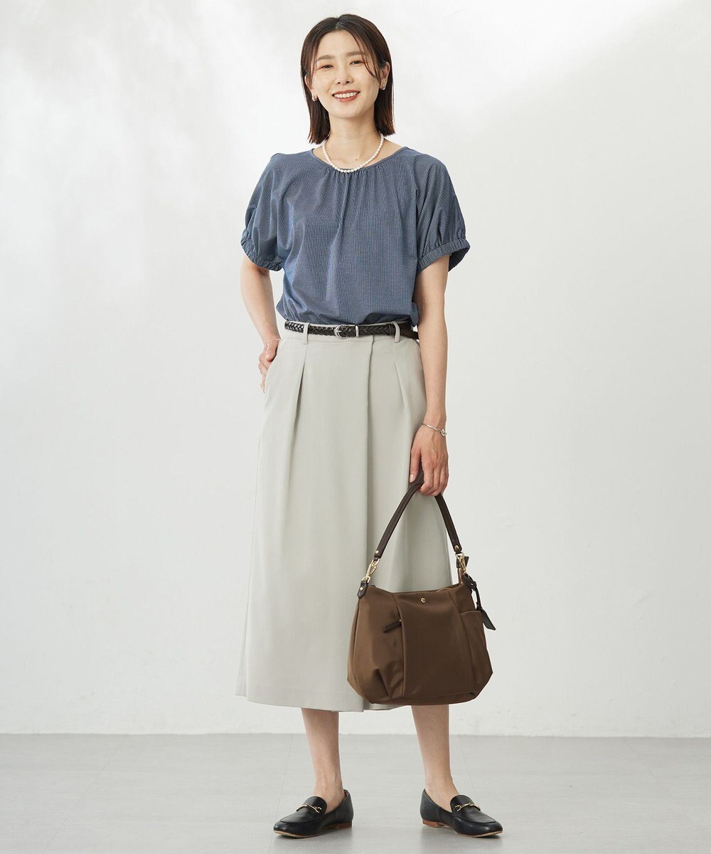 J.PRESS LADIES S 【WEB限定カラーあり・洗える】ストライプジャージー フレンチスリーブ カットソー 