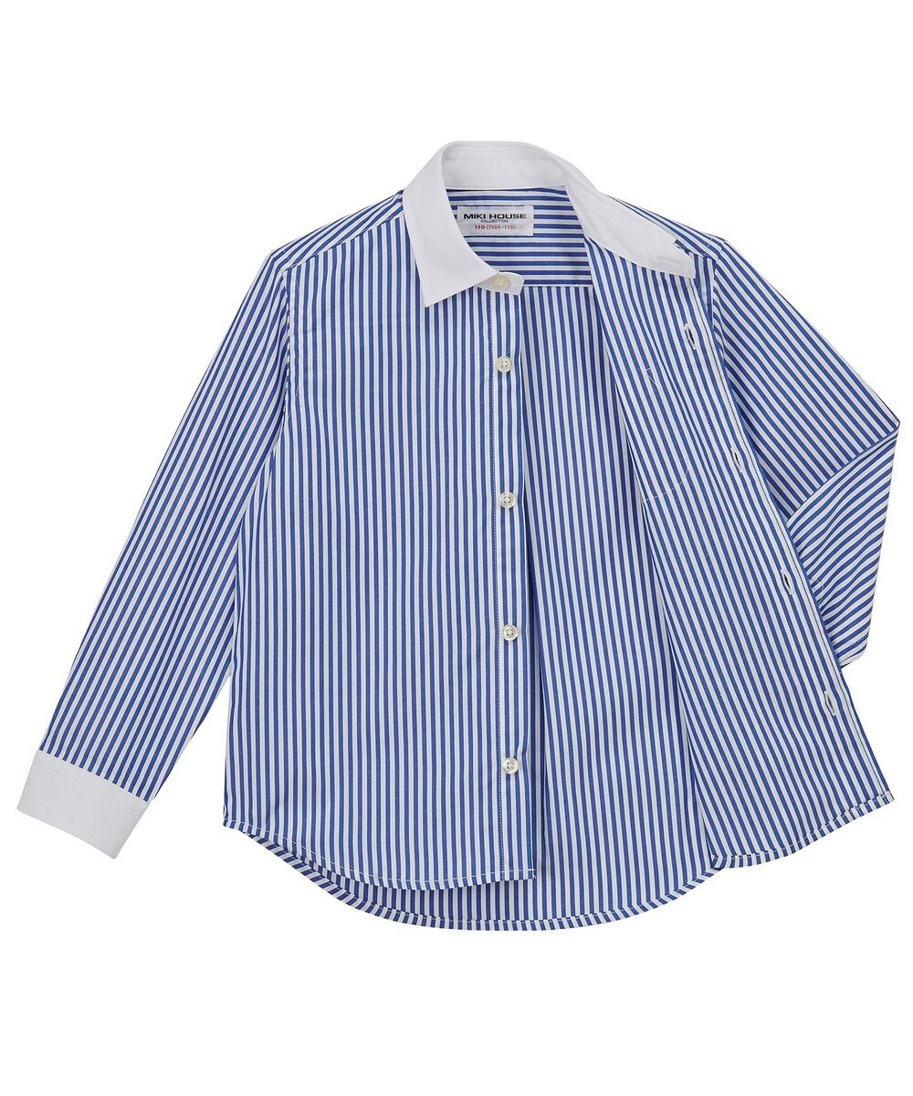 MIKI HOUSE HOT BISCUITS 【110-130cm】ブロード素材の長袖シャツ 