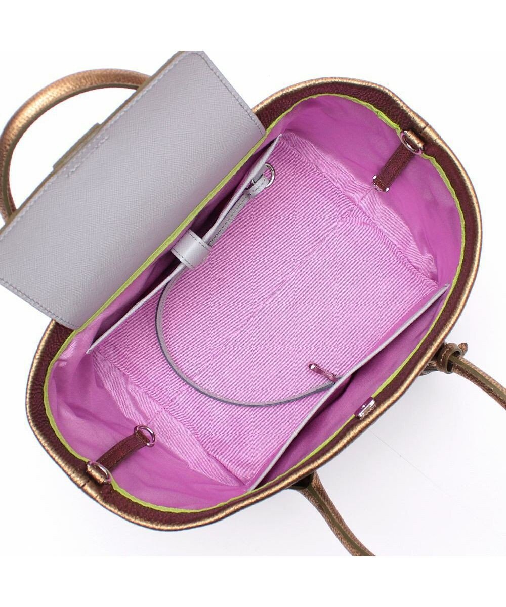 A.D.M.J. 【牛革】メタリックレザー/キューブトート21cm 