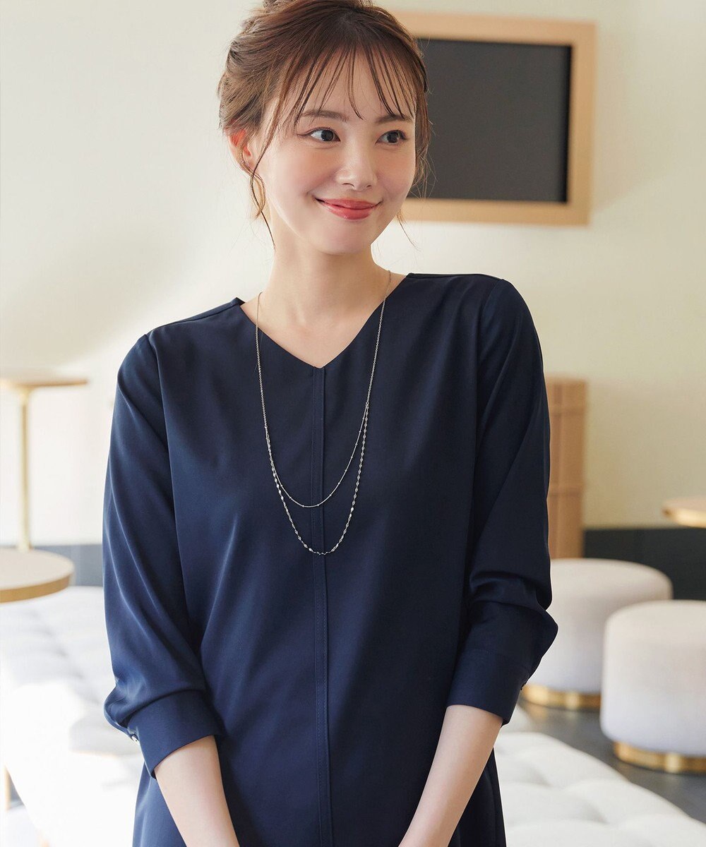 Tiaclasse L 【洗える】ラウンドスリットチュニック 