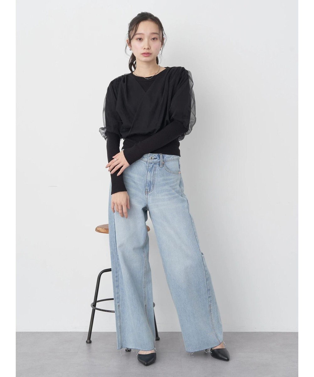 earth music&ecology チュールドッキングニットプルオーバー 