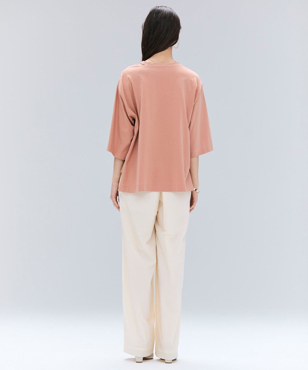 BEIGE， 【洗える・GLOW ８月号掲載】S.BABILA / スリットネックオーバーサイズTシャツ 