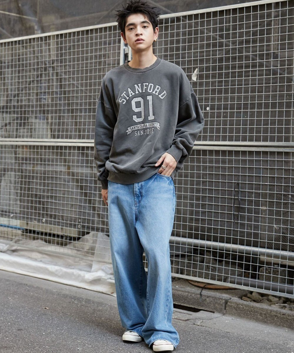 WEGO 【ユニセックス着用ITEM】ピグメントグラフィックプルオーバー 