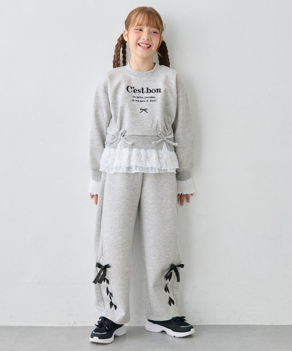 ANY KIDS ムースタッチスウェット レースアップ バレルパンツ 
