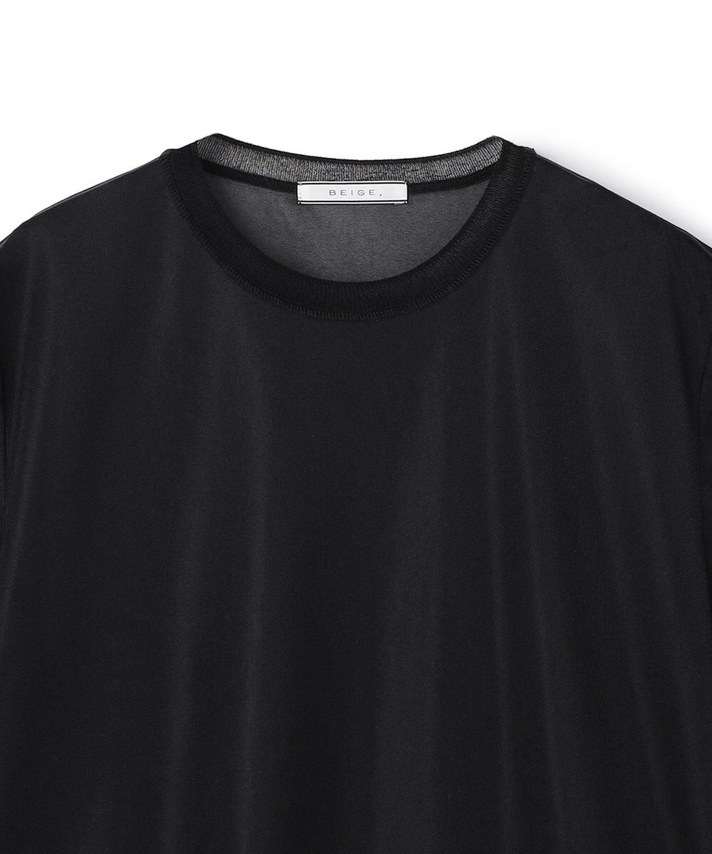 BEIGE， SELEN / リブコンビ シアーTシャツ 