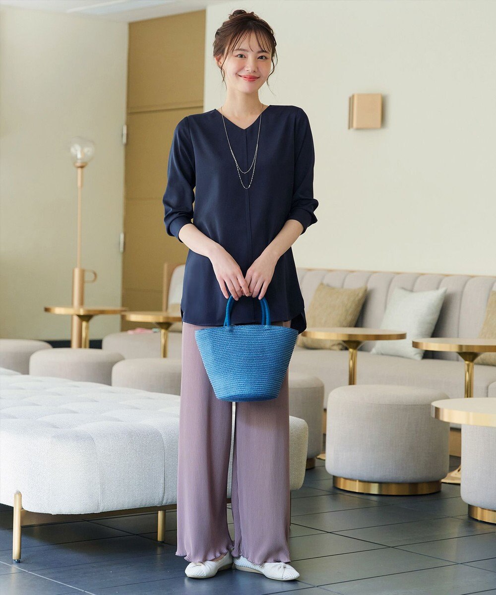 Tiaclasse L 【洗える】ラウンドスリットチュニック 