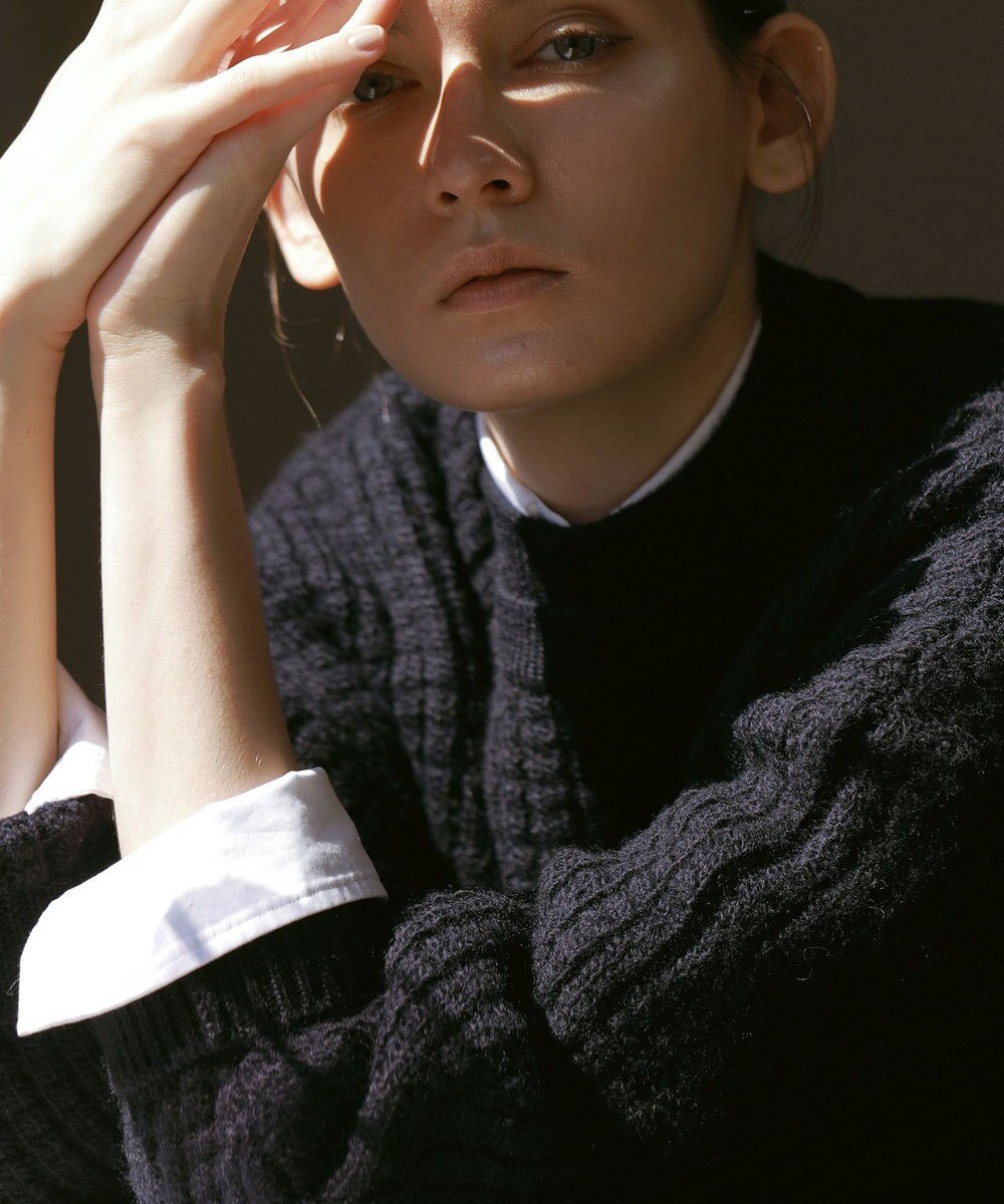 23区 【23区 lab.】ワッフル クルーネック ニット 