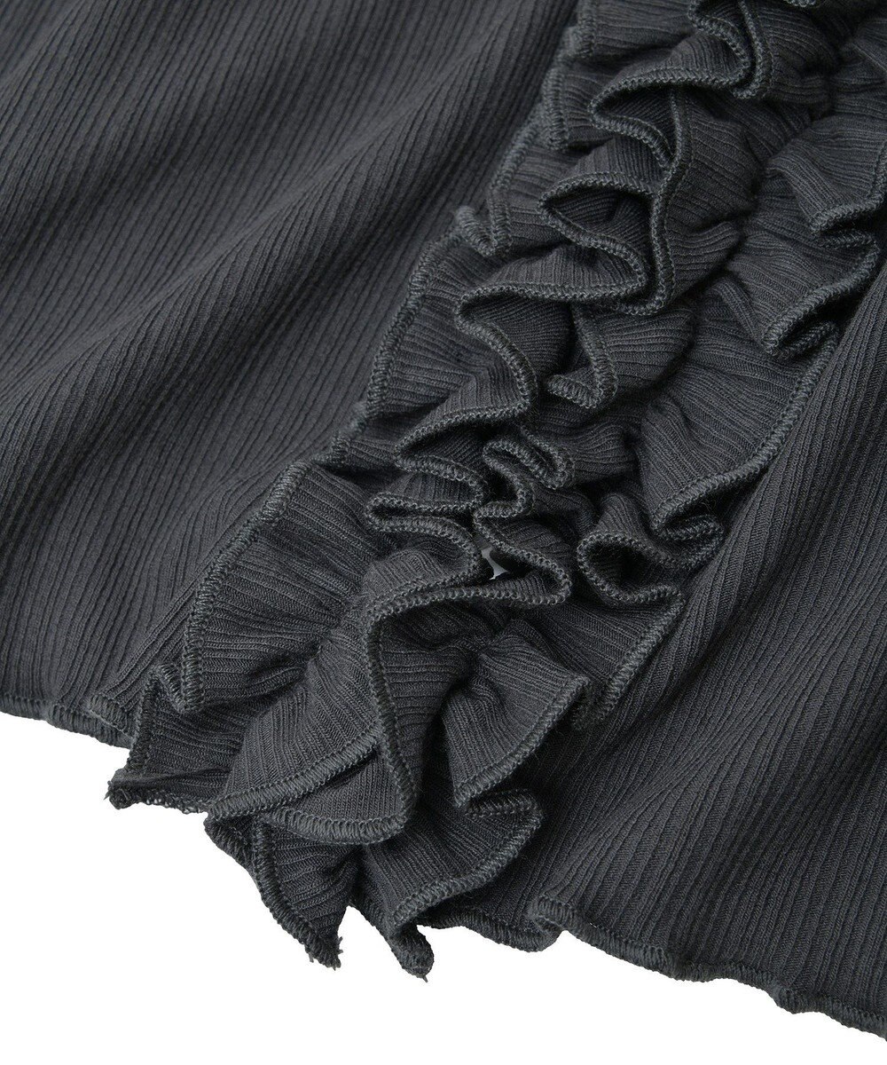 earth music&ecology フリルカットリブカーディガン 