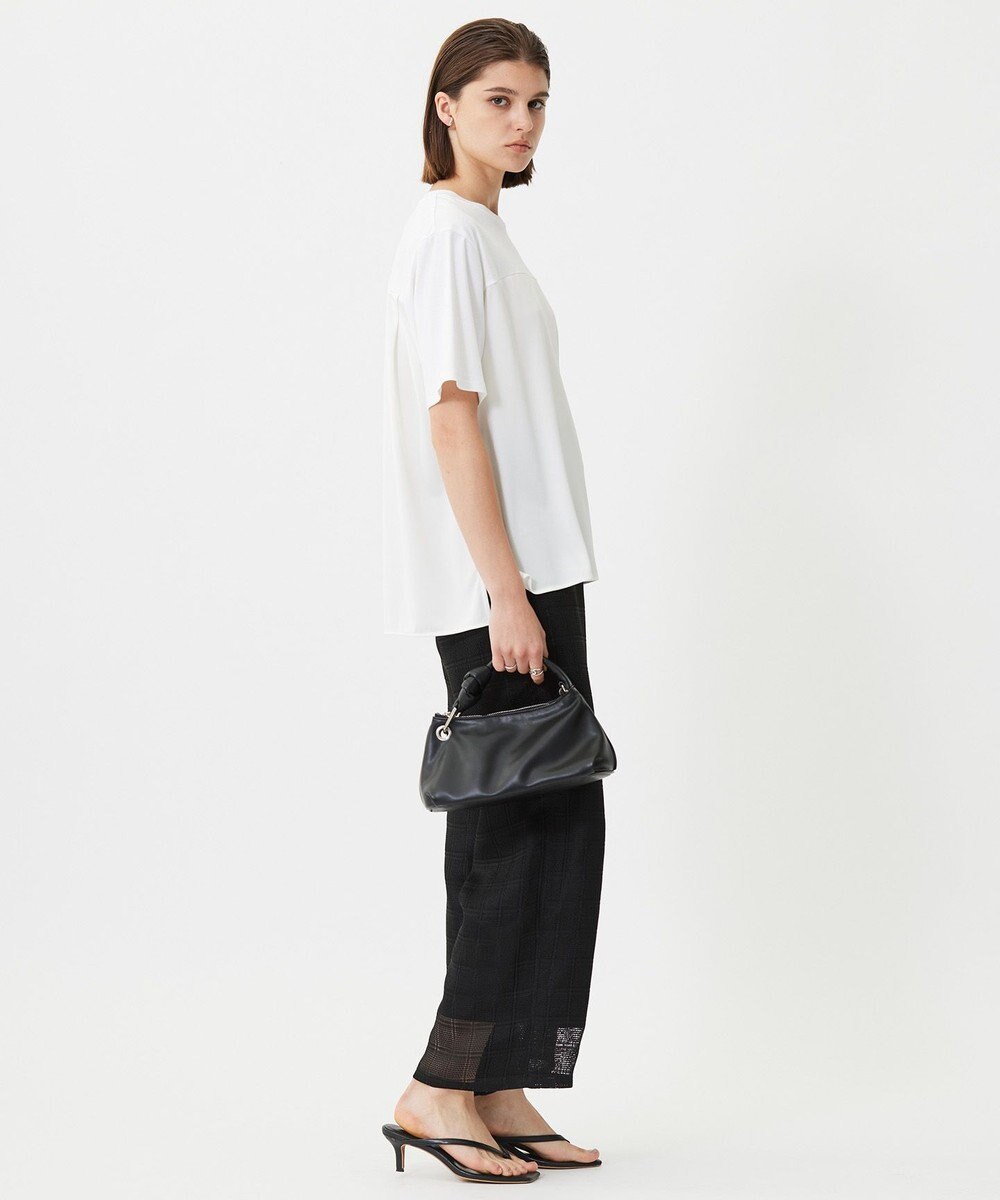 ICB L 【接触冷感・UVケア・洗える】シルケットスムースコンビ Tブラウスカットソー 