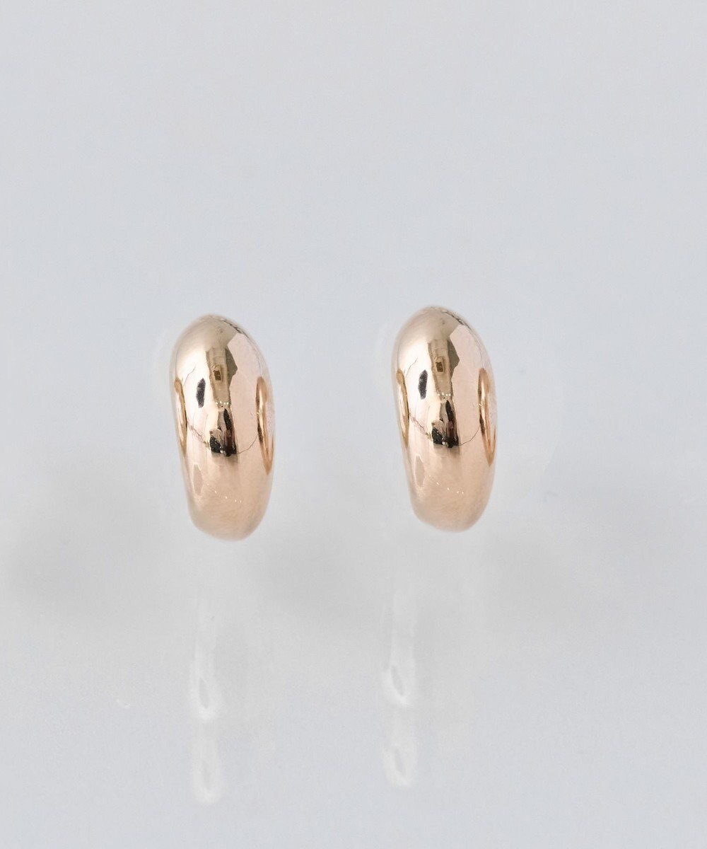 Phoebe 【金属アレルギー対応】ぷっくりフープセラミックピアス　シャンパンゴールド 