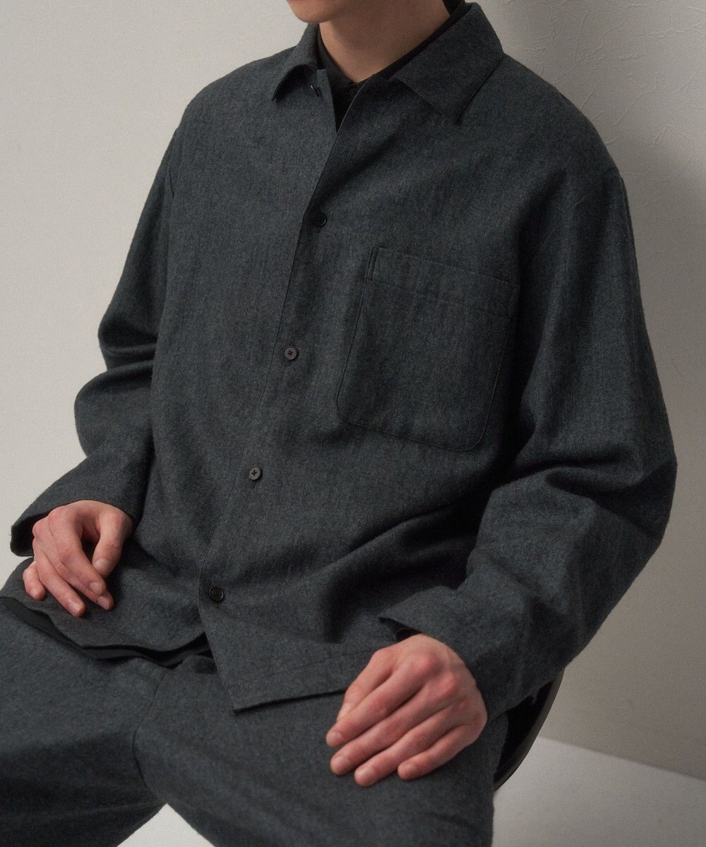 ATON LINEN WOOL TWILL | シャツジャケット - UNISEX 