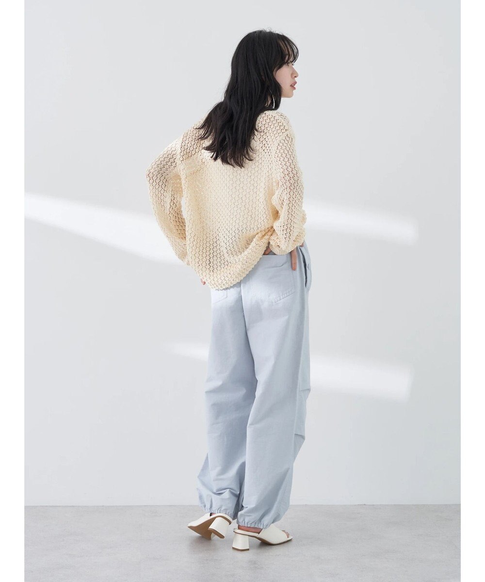 earth music&ecology メッシュ編みニットプルオーバー 