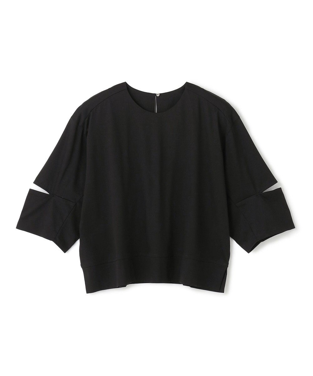 BEIGE， 【洗える】DUOMO / コットンスリットスリーブトップス 