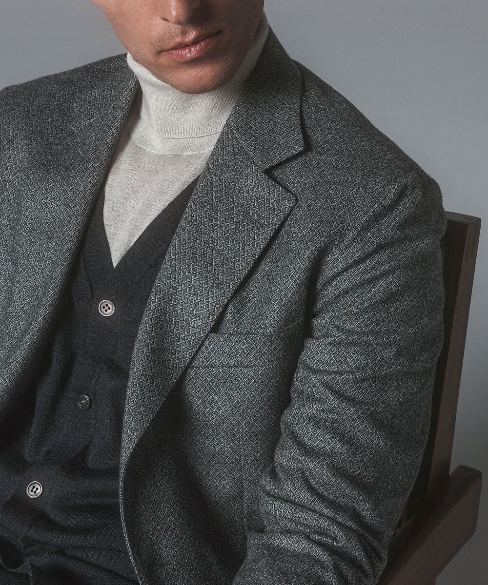 GOTAIRIKU 【DELFINO】ナポリジオメトリックツイード ジャケット_グレー 