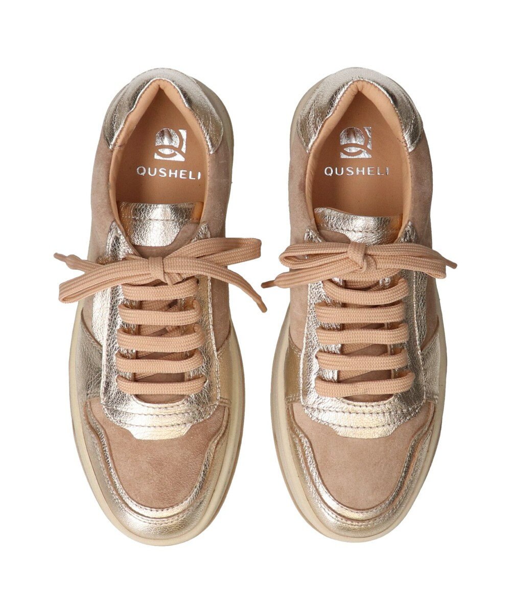 INTER-CHAUSSURES 【QUSHELI】異素材コンビレースアップスニーカー 