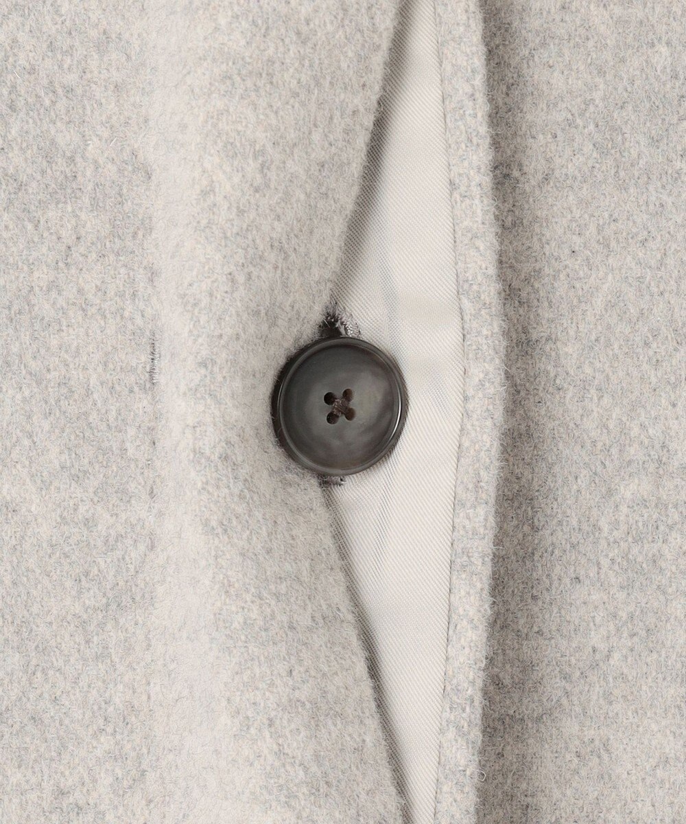 自由区 S シャルムビーバーノーカラーロング コート 