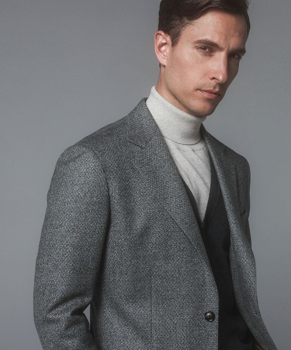 GOTAIRIKU 【DELFINO】ナポリジオメトリックツイード ジャケット_グレー 