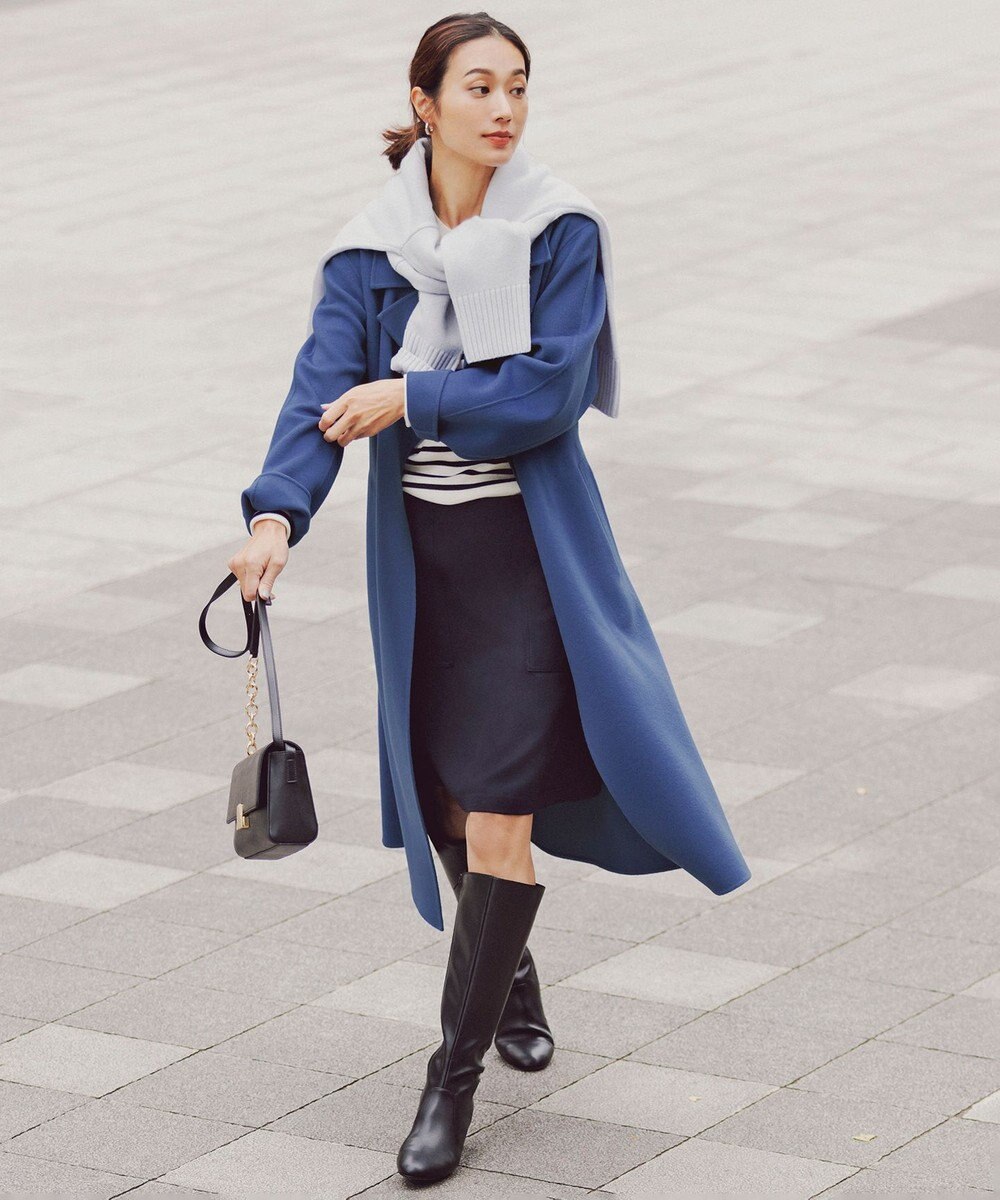 23区 L 【好評につき新色追加/CLASSY.1月号掲載】ウールカシミヤブレンド スタンドネック ニット 