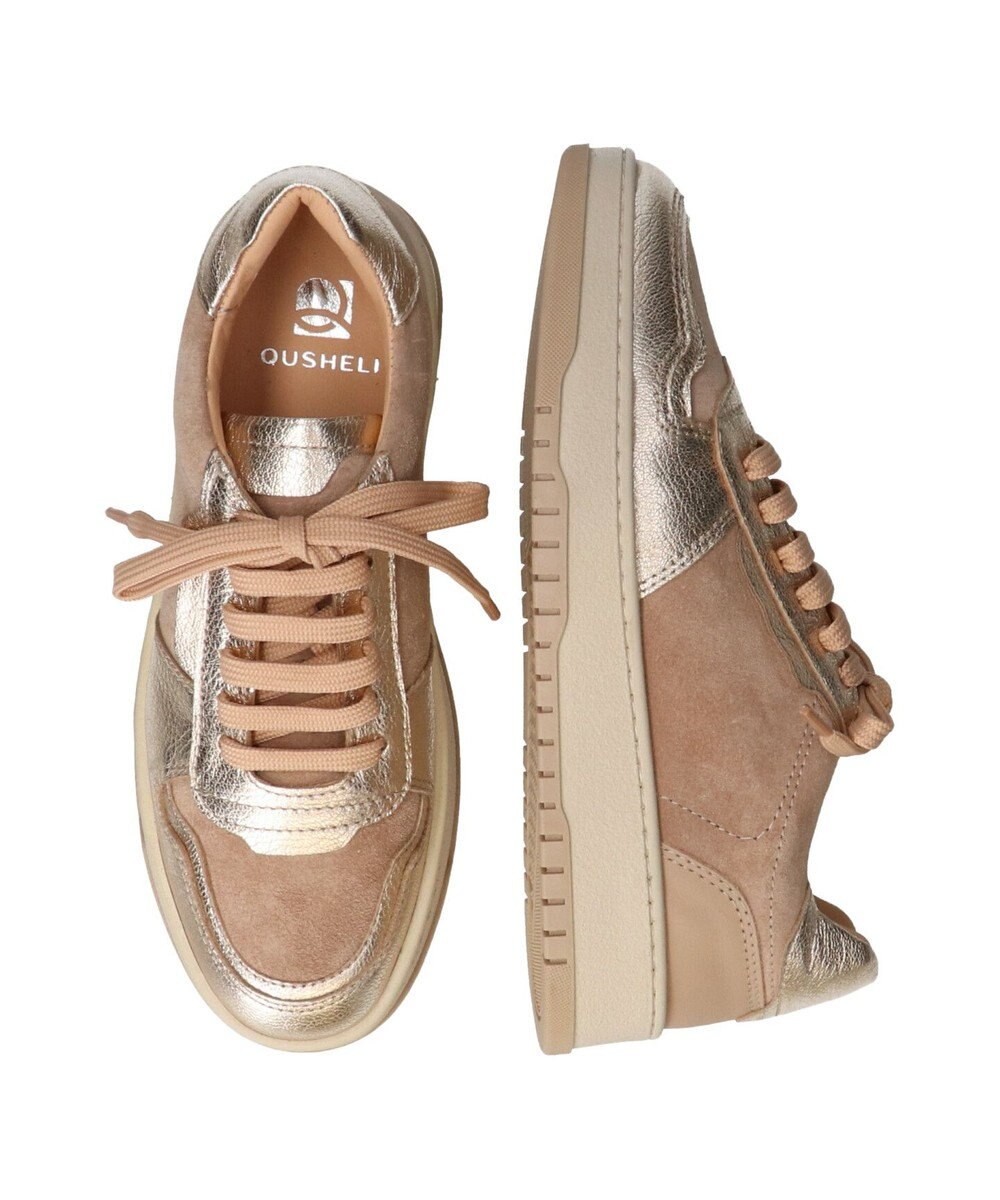 INTER-CHAUSSURES 【QUSHELI】異素材コンビレースアップスニーカー 