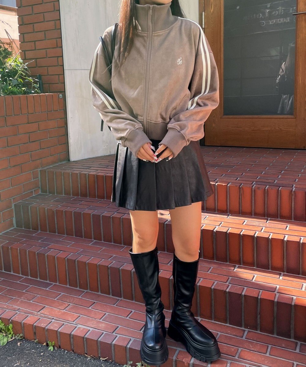 WEGO スエードポンチクロップドトラックジャケット 