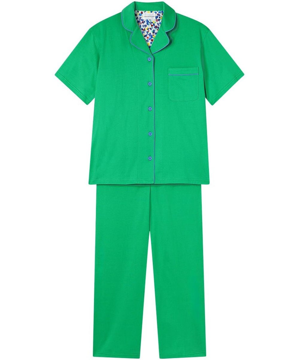 une nana cool 【綿100%】60/2 やわらか天竺 半袖開襟パジャマ MADE WITH LIBERTY FABRIC 