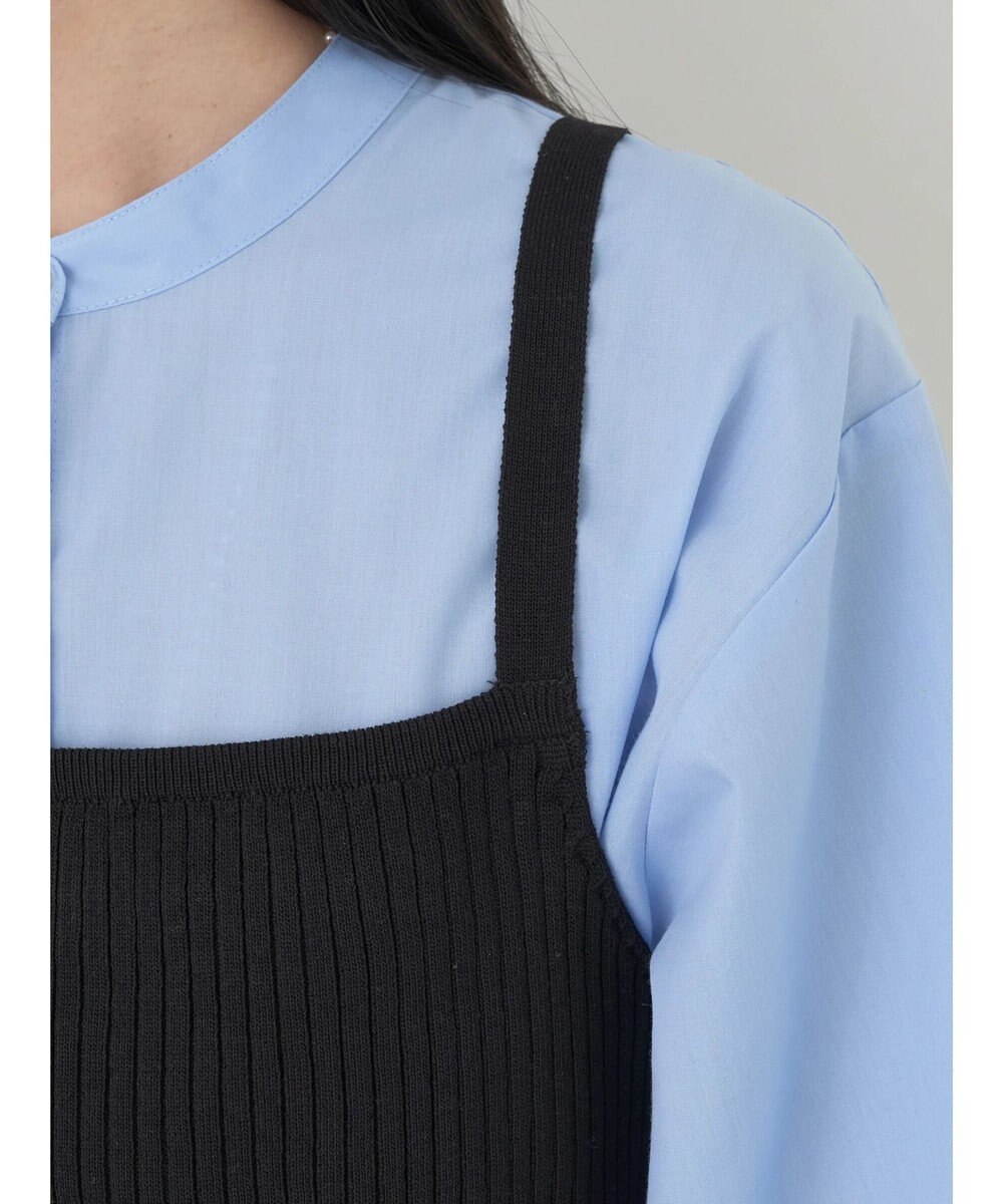 earth music&ecology ＳＥＴ２点ニットビスチェ＋ノーカラーシャツ 