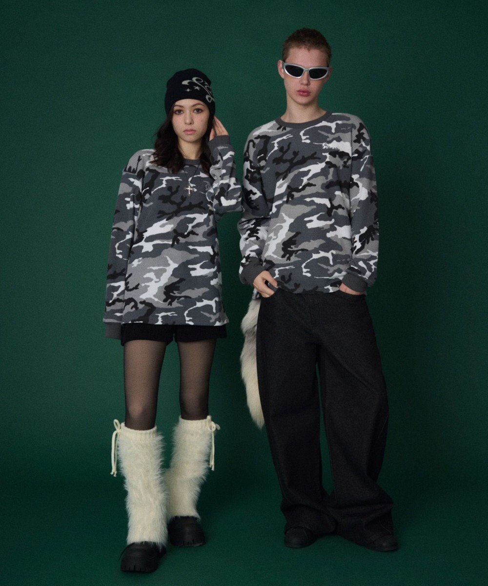 WEGO 【ユニセックス着用ITEM】ワッフルロゴT（長袖） 