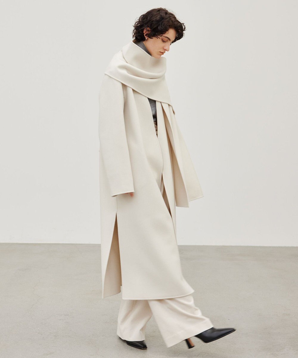 BEIGE， 【Oggi 2月号掲載】GRASSE / ストール付きリバーロングコート 