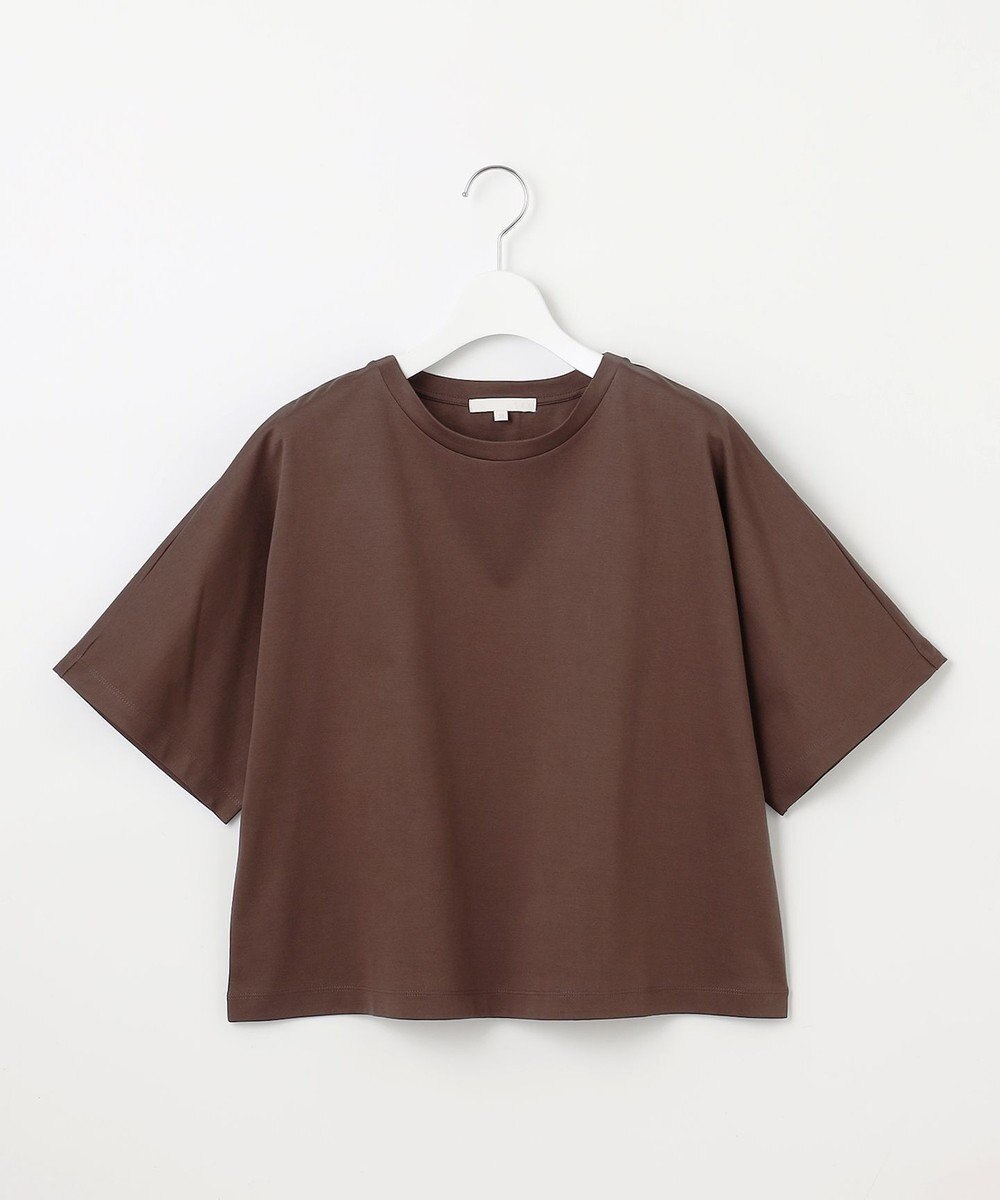 自由区 L 【洗える】ハイカウントクロップド丈 カットソー 