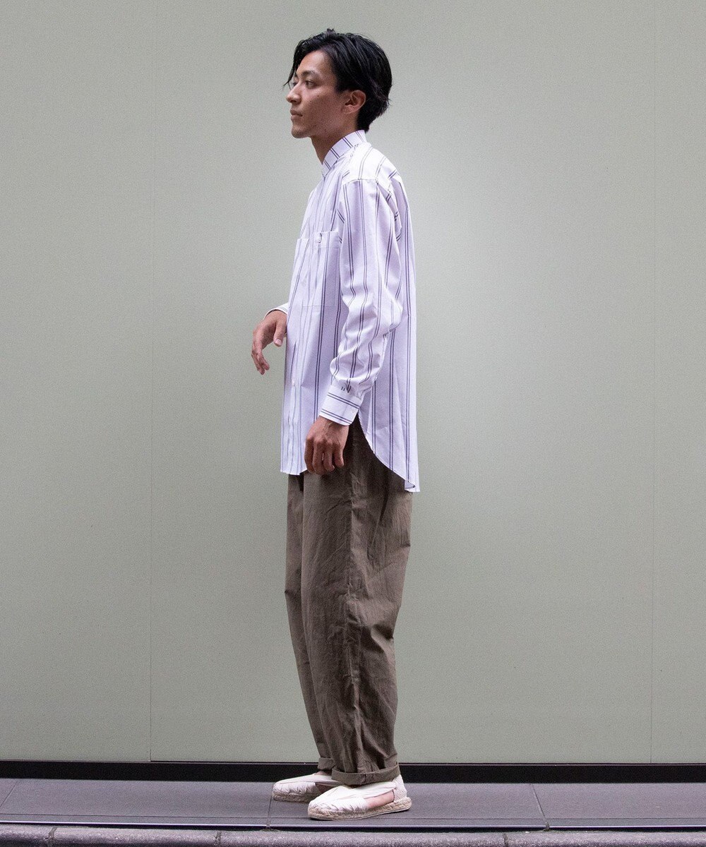 KASHIYAMA GIZA 100/2 バンドカラーシャツ 