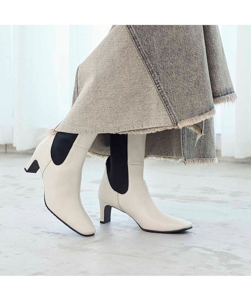 MODE ET JACOMO <MODE ET JACOMO>スクエアトゥサイドゴアブーツ 