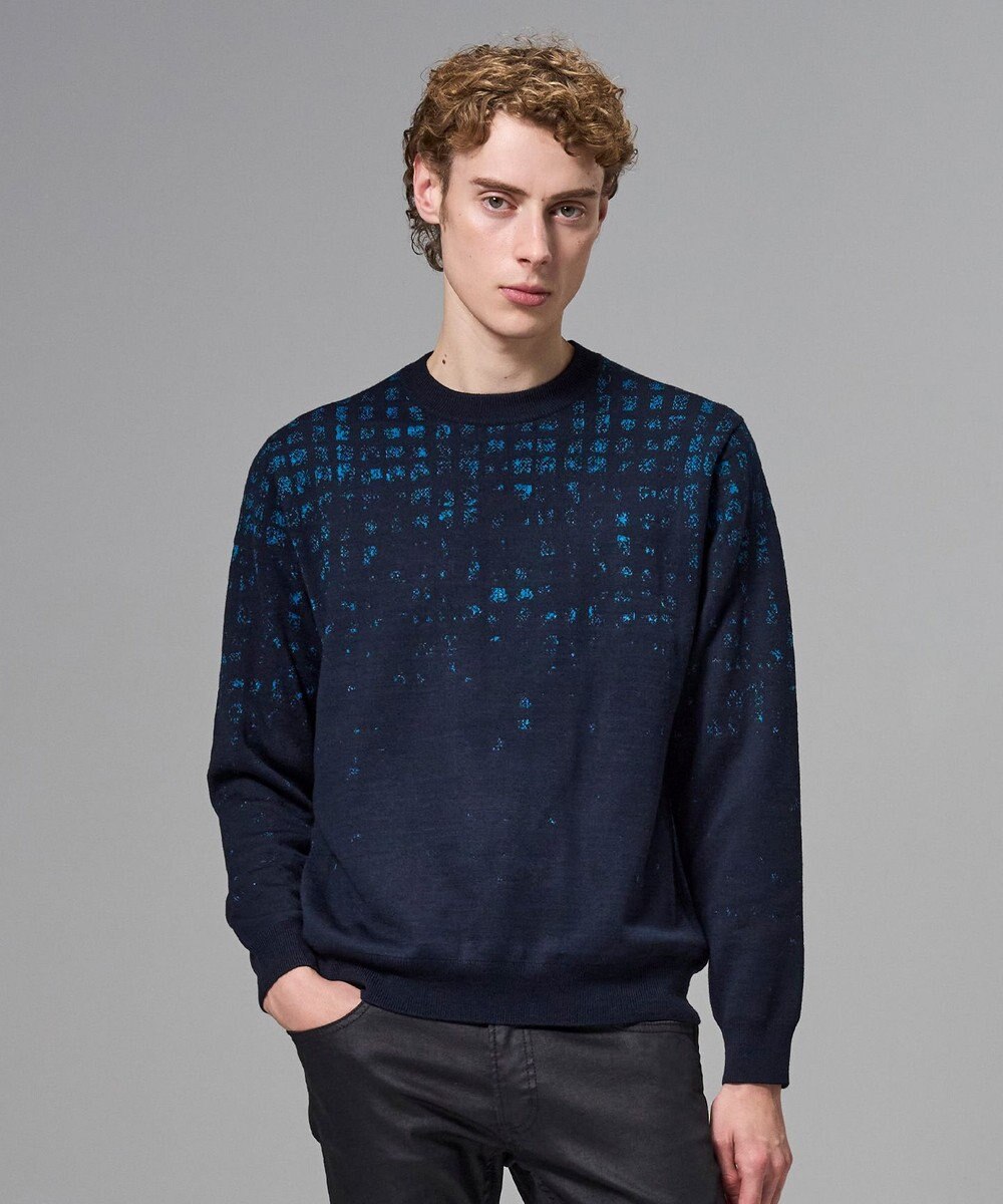 JOSEPH HOMME ドローイングブレイドジャガード　クルーネック長袖ニット 