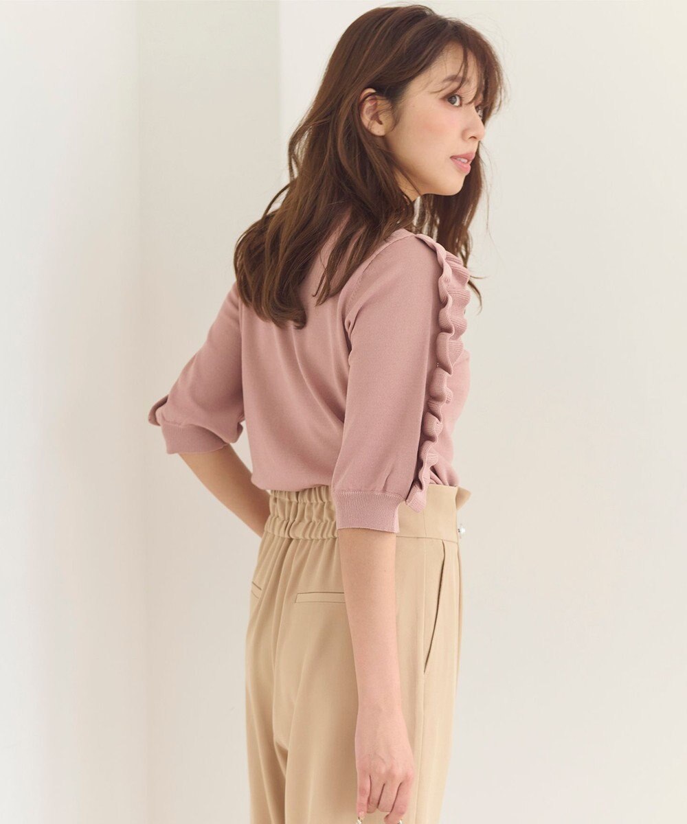 Feroux 【洗える】フリルスリーブニット 