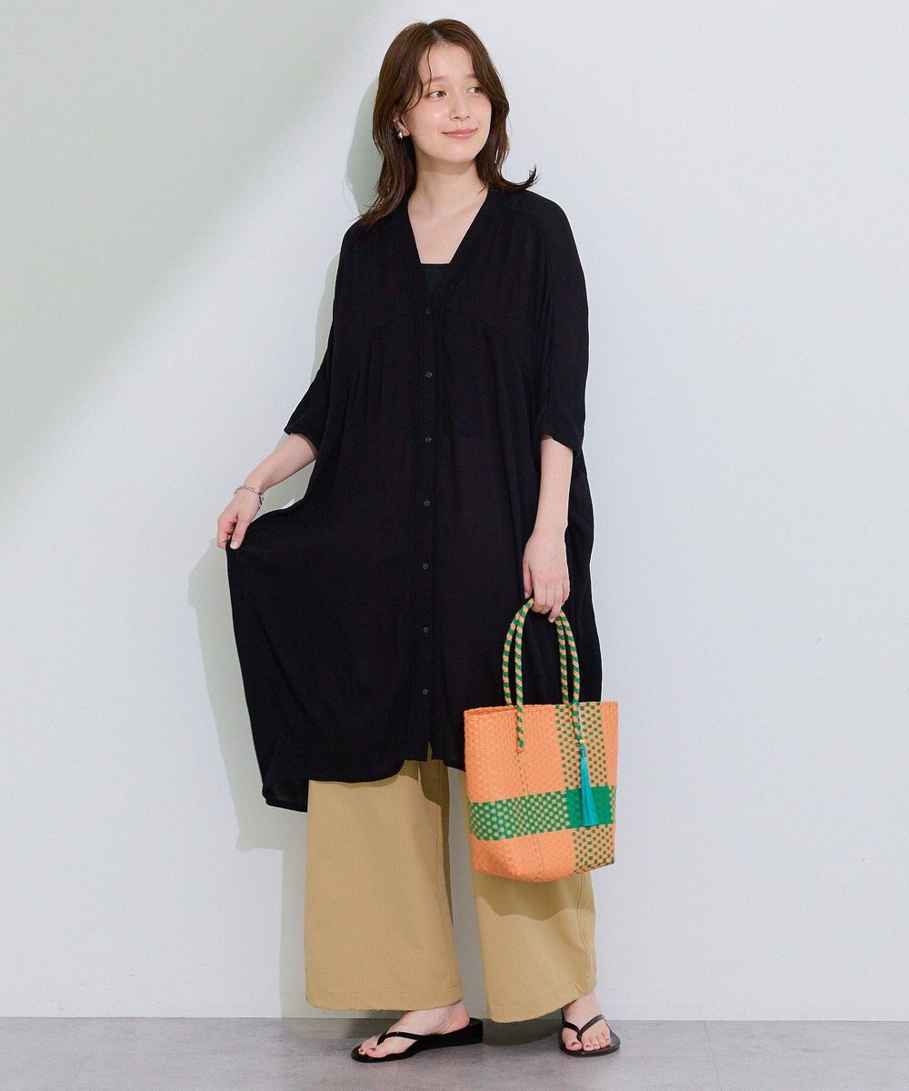 Green Parks ハシゴレースレーヨンクレープチュニック 
