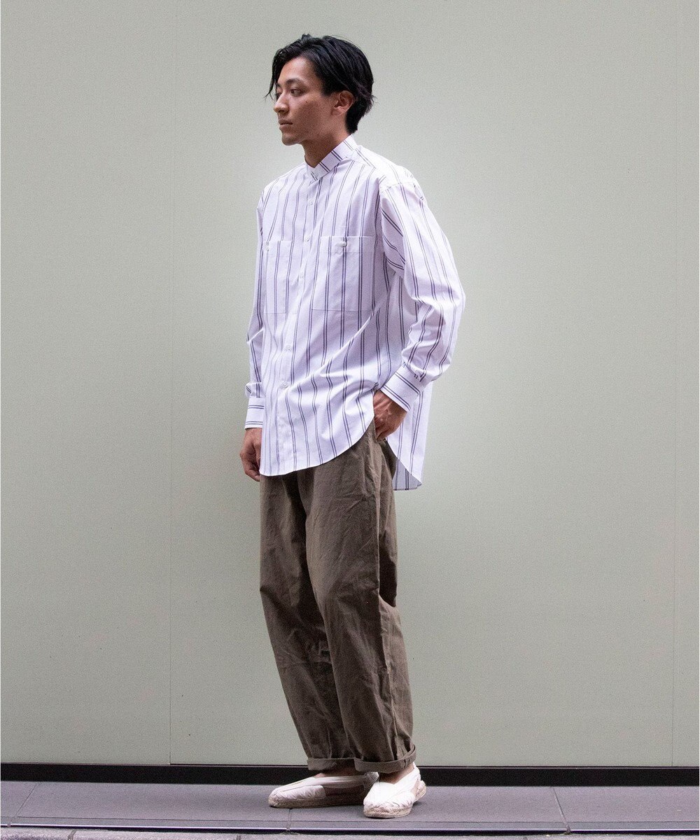 KASHIYAMA GIZA 100/2 バンドカラーシャツ 