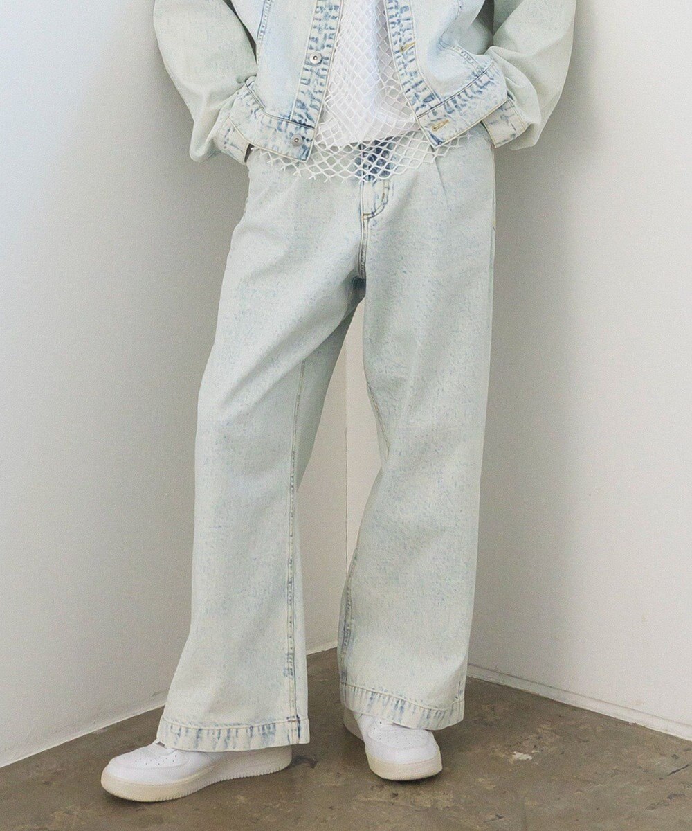 CRAFT STANDARD BOUTIQUE ハイブリーチケミカル加工デニムワイドパンツ 