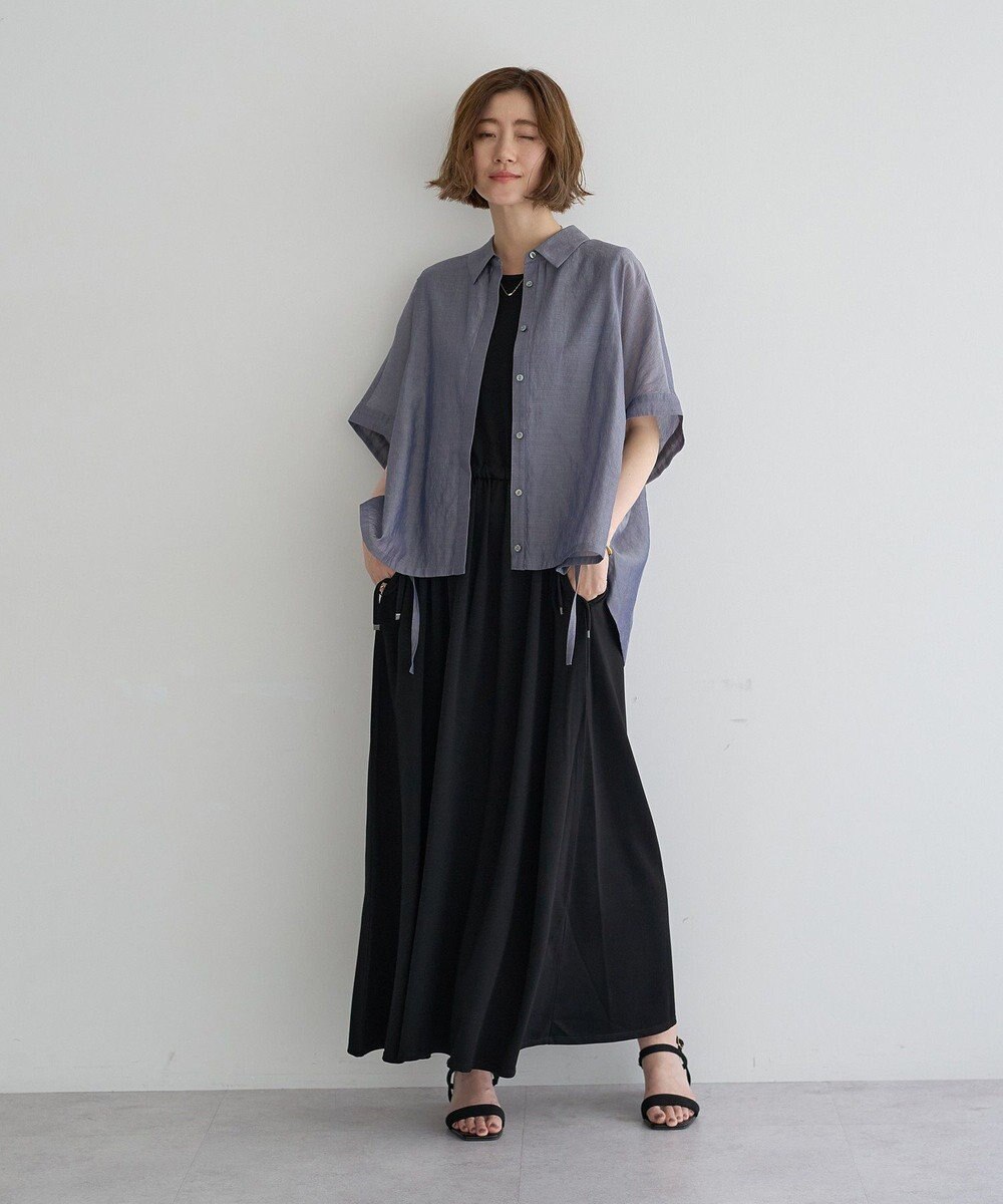 YECCA VECCA サイドスリットドロストシャツ 