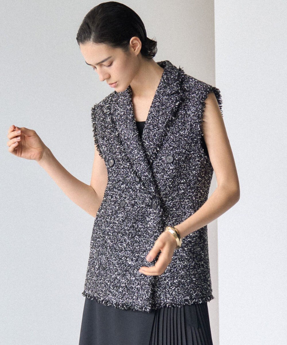 23区 L 【GOLD LABEL】CAMPOREバイカラーツイード ジレ 