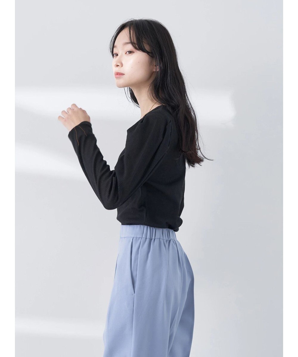 earth music&ecology パフスリーブクレープリブインナー 