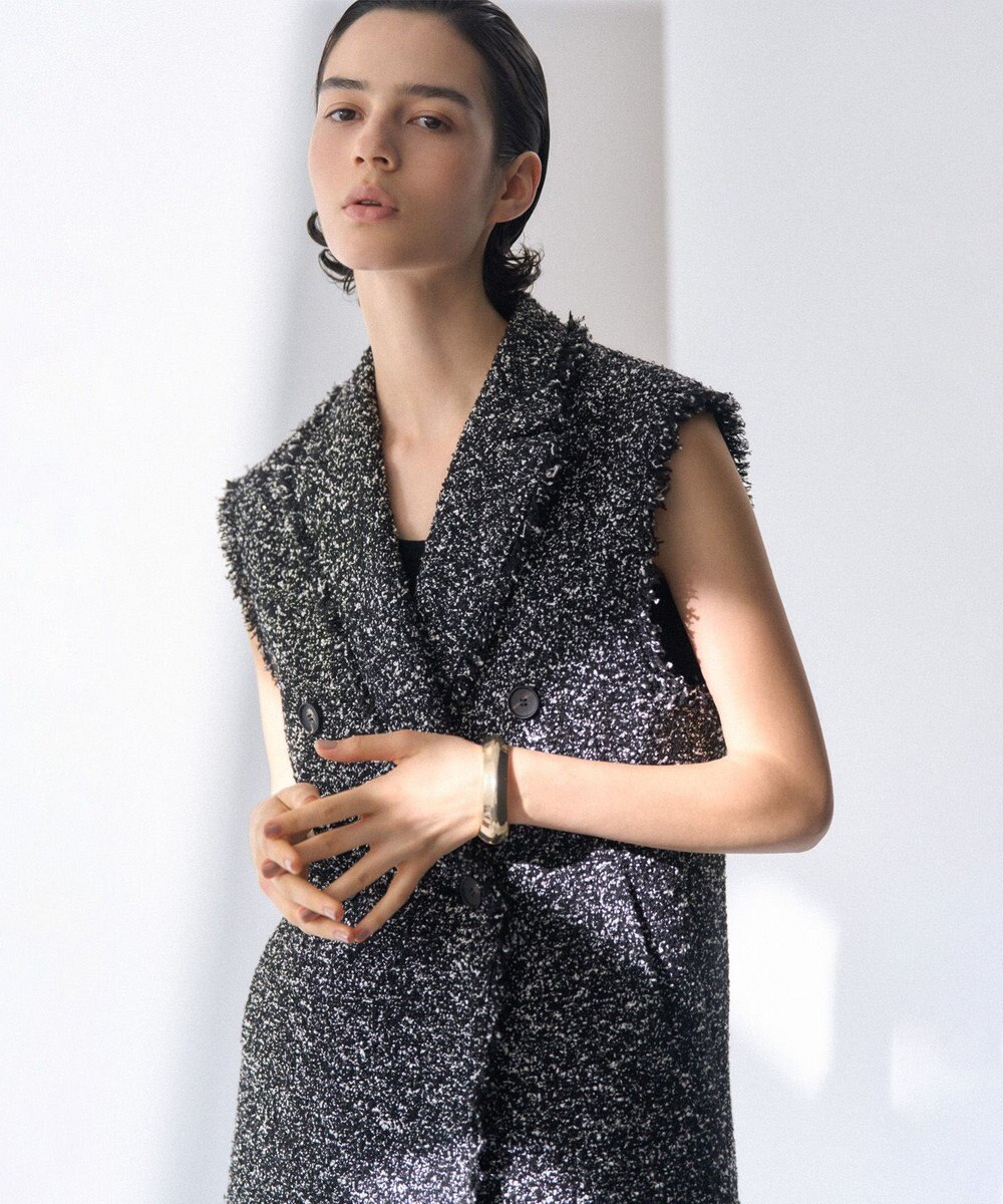 23区 L 【GOLD LABEL】CAMPOREバイカラーツイード ジレ 