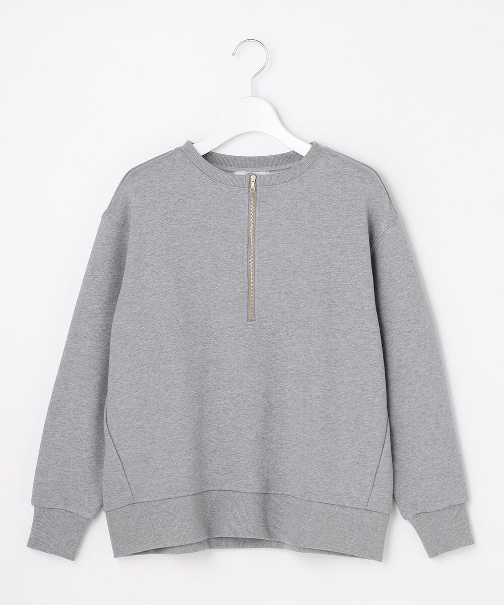 J.PRESS LADIES L 裏毛 ハーフジップ プルオーバー 