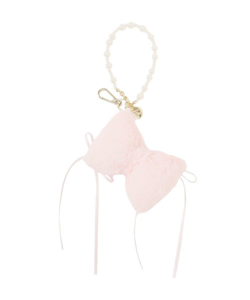 Maison de FLEUR フェイクファーリボンチャーム 