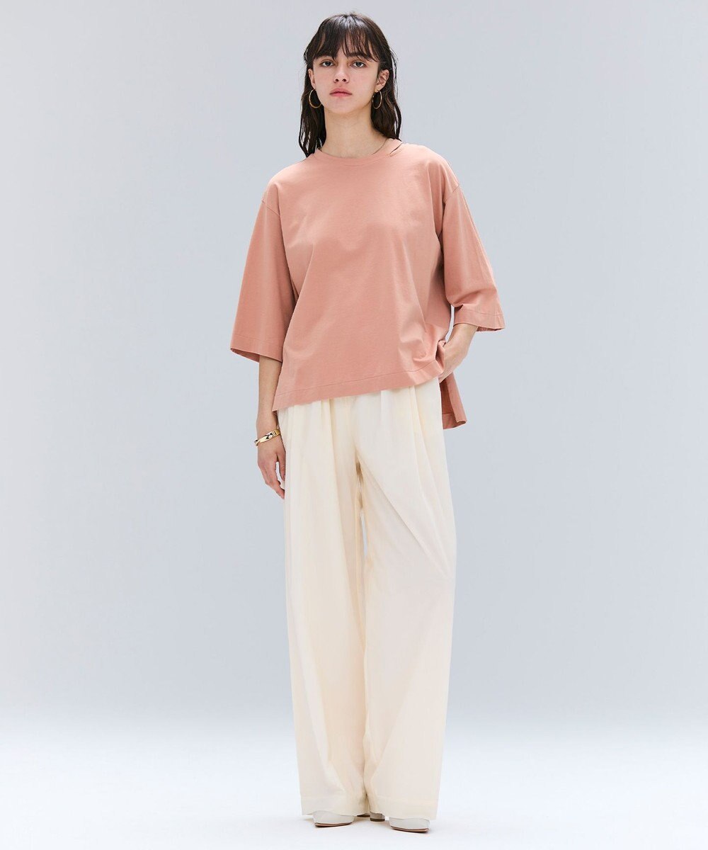 BEIGE， 【洗える・GLOW ８月号掲載】S.BABILA / スリットネックオーバーサイズTシャツ 