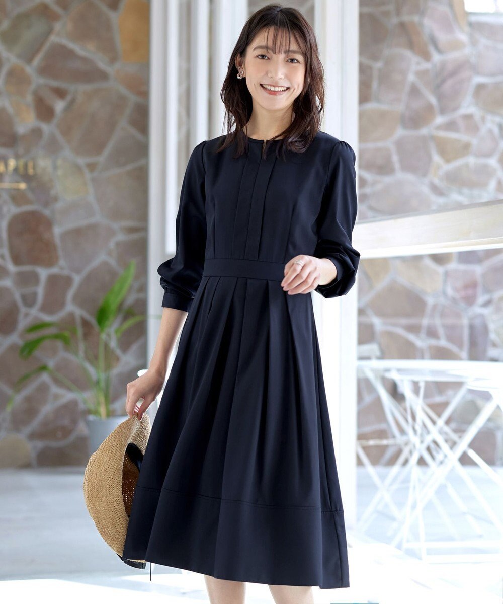 Tiaclasse L 【セレモニー・XSサイズ(5号)追加・新色追加・洗える】キーネックフレアワンピース 