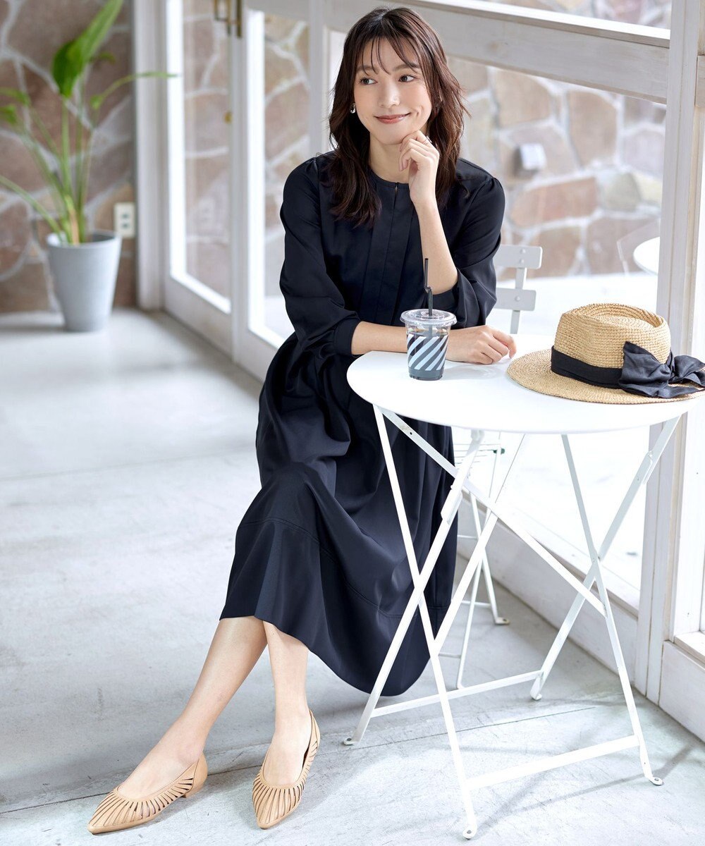 Tiaclasse L 【セレモニー・XSサイズ(5号)追加・新色追加・洗える】キーネックフレアワンピース 