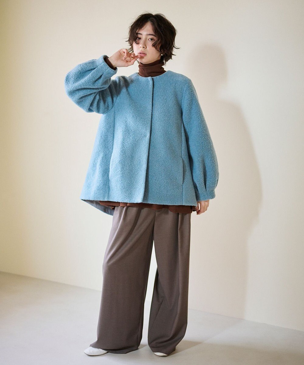 #Newans 【洗濯機可能】バックフレアショートコート 